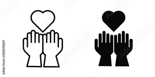 Tableau sur toile Philanthropy icon bundle modern line and clipart style collection