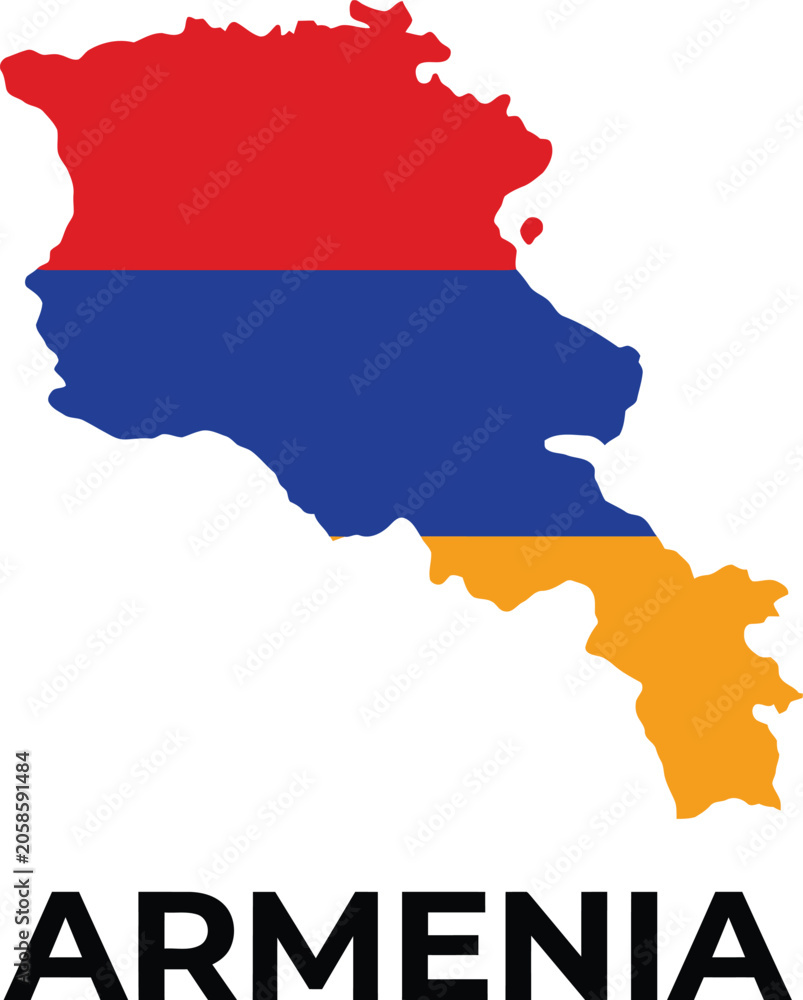 Obraz premium Armenia national flag map silhouette vector illustration isolated geographic country shape design for travel education