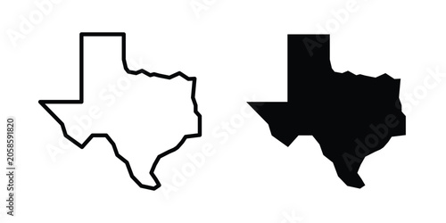 Texas icon bundle modern line and clipart style collection