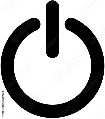 Foto Minimalist black power button icon with a rounded line and vertical toggle strok