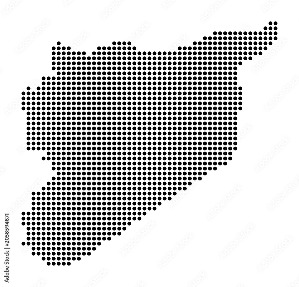 Fototapeta premium syria dotted map. dotted pattern vector map of Syria for geographical layouts and infographics