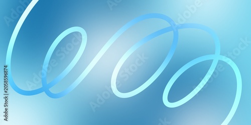 Blue modern gradient background with a line art squiggle doodle path, abstract light vibrant wallpaper illustration