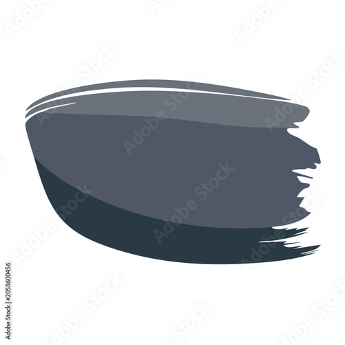 Gray brush stroke on white background