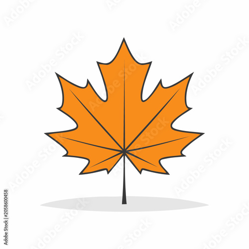 Orange Maple Leaf Icon