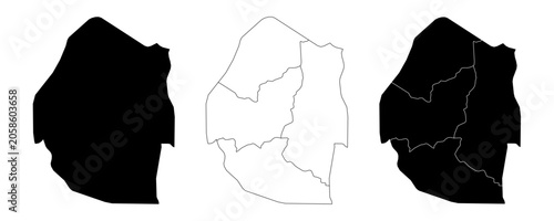 Foto Eswatini(Swaziland ) map isolated on white background