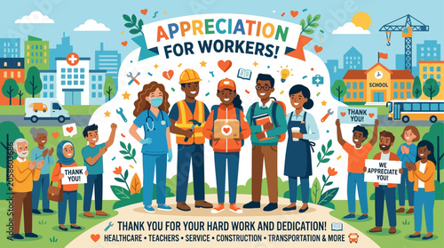 Workers Appreciation Day Labor Celebration Illustration
