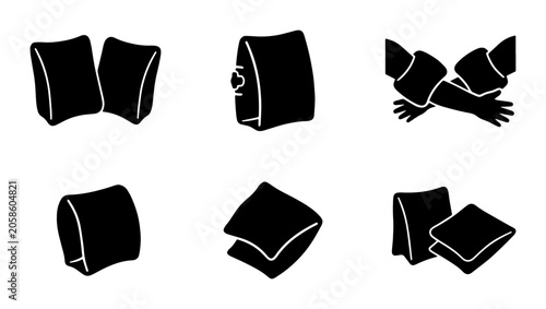 Fotografía Arm Floaties Vector Icons Set, Water Safety Buoyancy Aids, Swimming Pool Accesso