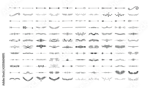 Botanical Divider Separator and Decorative Line Vector Bundle