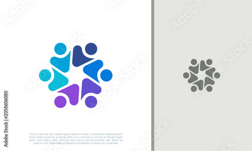 Global Community Logo Icon Elements Template. Community human Logo template vector. Community health care. Abstract Community logo. Human Resources Consulting Company.
