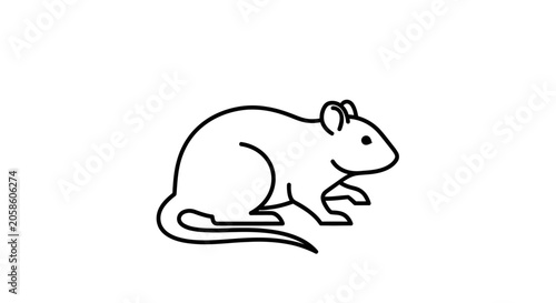 Bild auf Leinwand A simple line drawing of mouse.