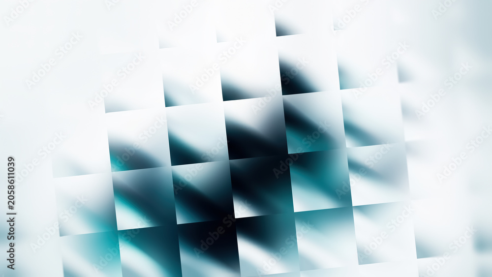 Fototapeta premium Fractal Glass Artwork in Vibrant Turquoise and Soft White Shades Creates a Mesmerizing Display