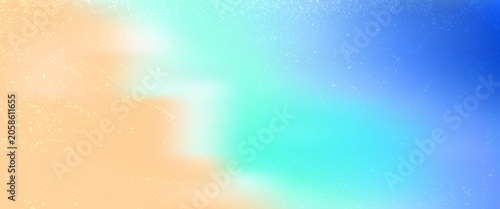 Sandy beach meets turquoise sea gradient background with soft grunge texture and warm light glow perfect for summer banners travel posters vacation cards and coastal designs