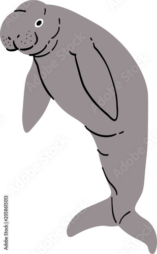 Illustration of a Gray Dugong