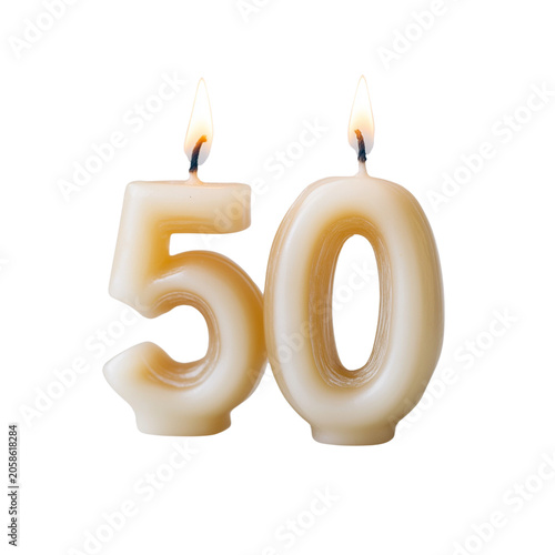 50th Birthday Anniversary Celebration Candle.