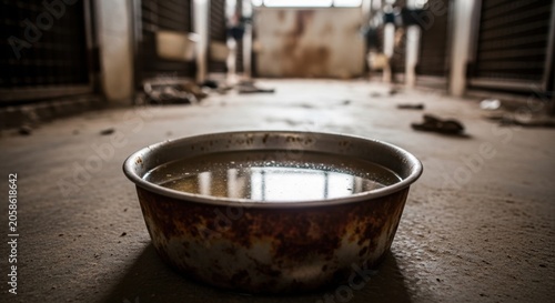 Diluted Clouded Water in Old Rusty Bowl