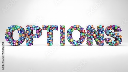 Business Concept Word OPTIONS Formed by Multicolored People Avatar Icons