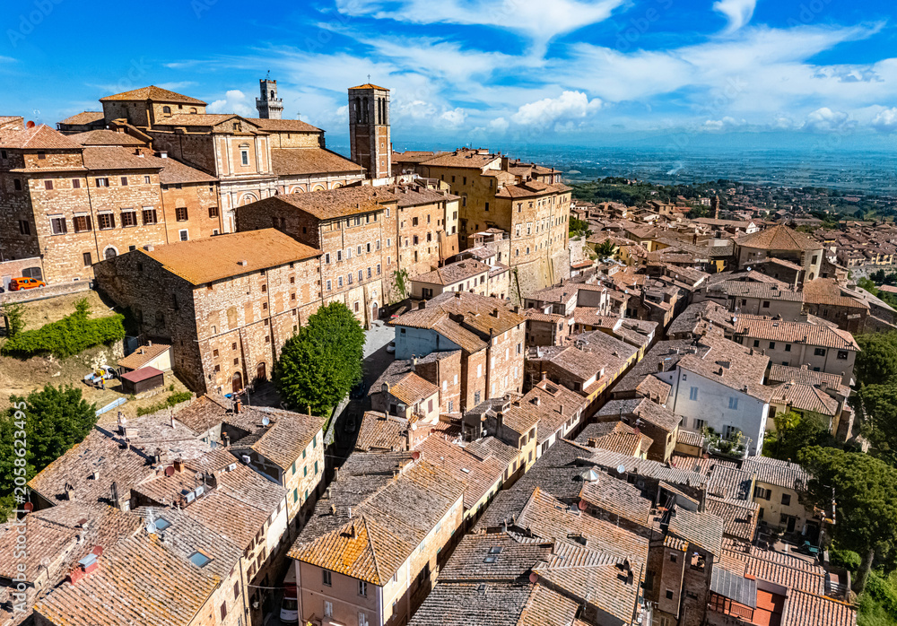 Naklejka premium Aerial view of Montepulciano,Tuscany, Italy