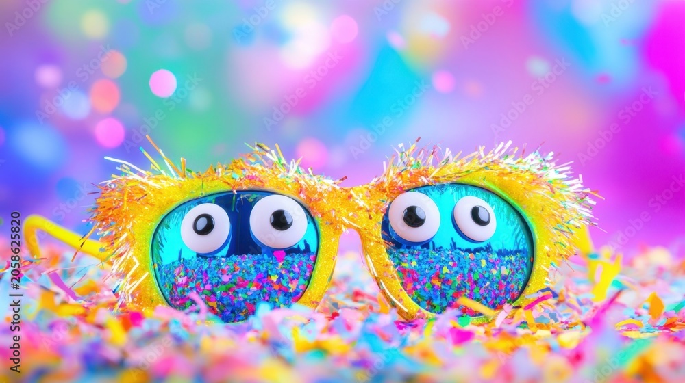 Naklejka premium Silly Oversized Sunglasses with Googly Eyes Attached