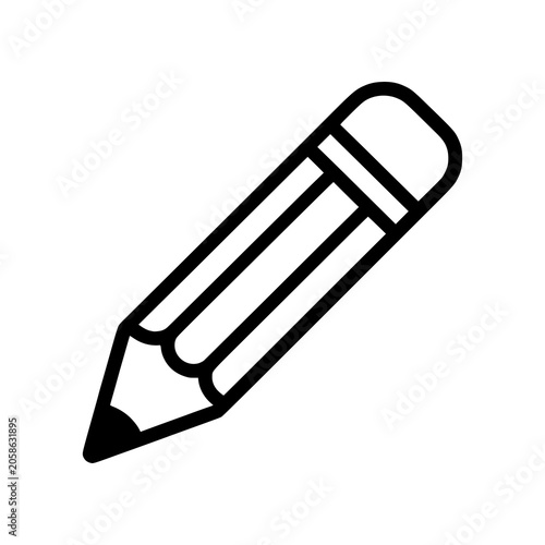 Pencil writing icon featuring a clean pencil drawing a writing line. Modern vector design ideal for education, note taking, content creation, editing, productivity, and documentation projects.