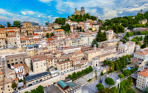 Bild auf Leinwand View of San Marino, a microstate on the Italian Peninsula