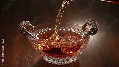 Single Malt Whisky Poured into a Traditional Quaich