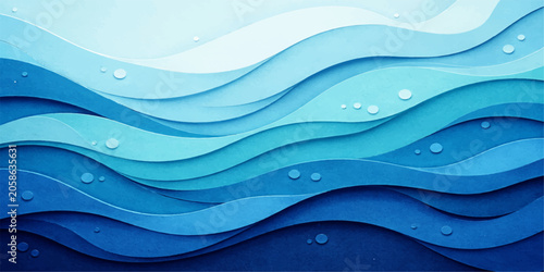 Obraz na płótnie An abstract depiction of flowing water, rendered in various shades of blue with subtle textures and air bubbles, evoking a sense of tranquility and fluidity