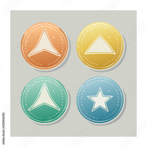 Flat design geometric shape icons set