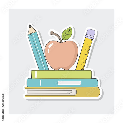 Flat Design Illustration of School Supplies