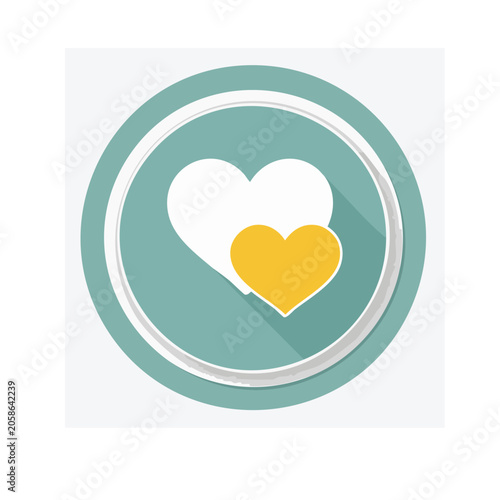Two Hearts in Circular Frame Icon