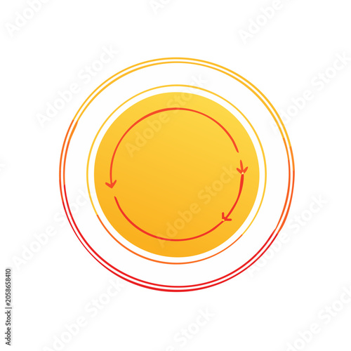Circular arrow loop icon with gradient colors