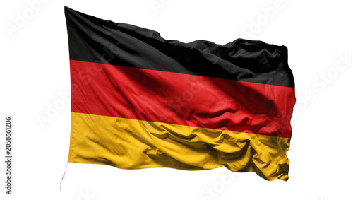 Принти на полотні Waving German flag with black red and gold horizontal stripes, isolated on trans