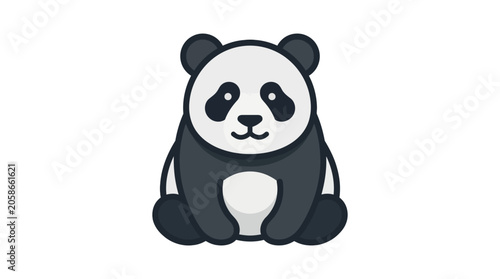 Bild auf Leinwand Cute cartoon panda bear sitting down.
