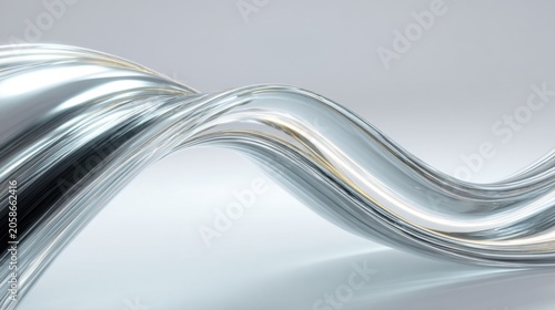 Abstract Glass Pharynx Fluid Sculpture in Light Background