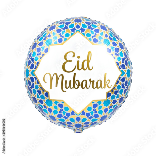 Eid Mubarak Balloon PNG Isolated on Transparent Background