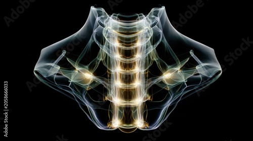 Transparent Larynx Structure Midair Photorealistic Rendering