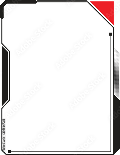  Futuristic abstract HUD digital UI/UX interface border vector illustration 