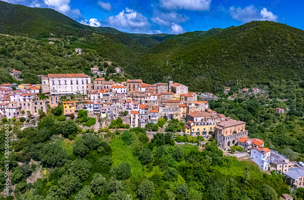 Fototapeta premium Village of Pisciotta in the province of Salerno, Campania, Italy