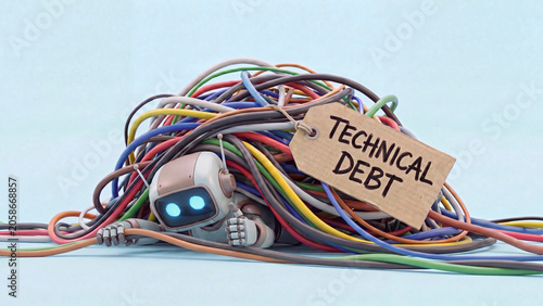 Technical debt software development burden and code complexity concept for IT management legacy system challenges and engineering best practice awareness