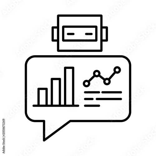 Chatbot with Analytics Icon, Automated Customer Support Diagnostics and Conversational KPI Metric Assessment, Securing Data Insights for CRM Business Integration