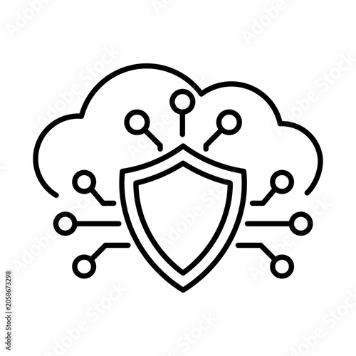 AI_Cloud_Security Icon, Cryptographic Database Shielding and Autonomous Network Intruders Identification, Safeguarding Shared Enterprise Infrastructure Databases