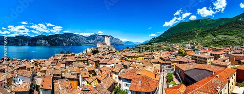 Panel kuchenny z motywem View of Malcesine on the shore of Lake Garda, Italy