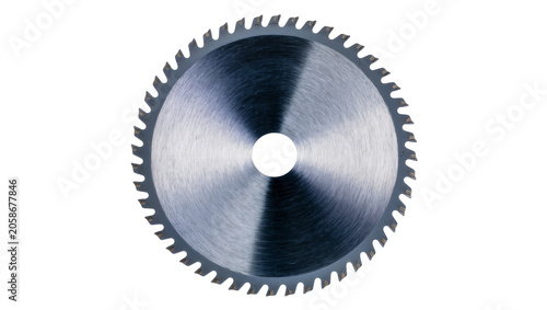 Obraz na plátně Circular metal saw blade with sharp teeth, isolated on transparent background