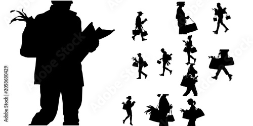 Person Carrying Groceries Silhouette