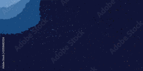 Εκτύπωση καμβά Starry night sky with textured blue gradients and scattered white stars