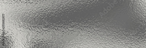 Silver foil background with grainy texture. Frost glass, chrome rough metal, effect foil paper, glitter glossy surface. Gray hologram gradient noise bg. Vector realistic illustration