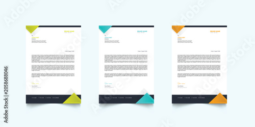 Professional Letterhead Template Set corporate modern letterhead design template with creative modern letter head design template for your project. 