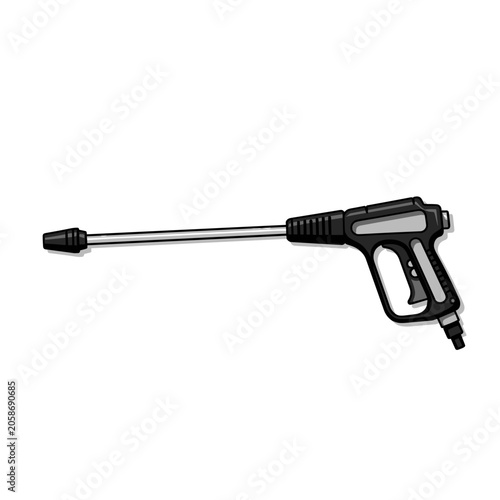 Detailed pressure washer spray gun and wand