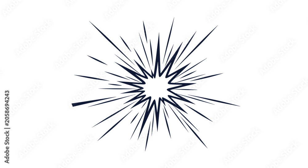 Obraz premium Hand drawn dynamic comic book starburst and explosion burst element for pop art design and graphic advertisements.