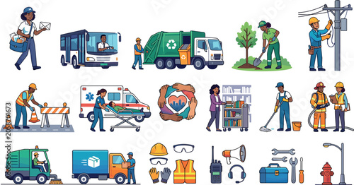 Building Construction Tools and Heavy Engineering Equipment Icon Set Featuring Hard Hat Excavator Bucket Jackhammer and BlueprintBuilding Construction Tools and Heavy Engineering Equipment Icon Set Fe