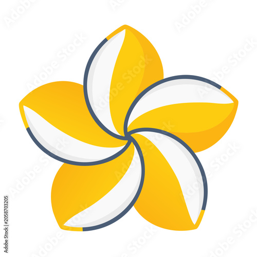 Stylized yellow and white flower icon